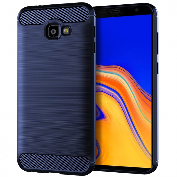 Samsung Galaxy J6 Prime J6 Plus Case Rugged Armor Carbon Fiber Soft TPU Shockproof Protective Case