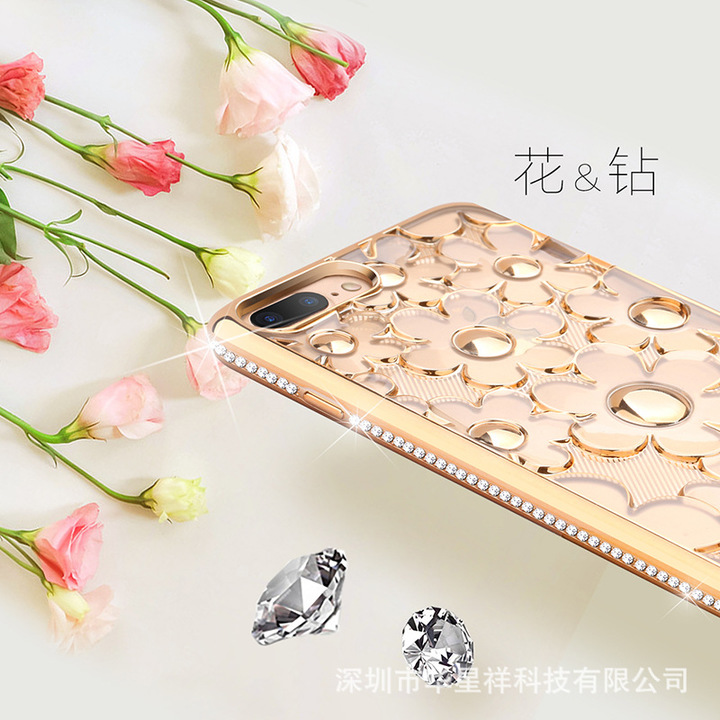 iPhone 7 Plus / iPhone 8 Plus Luxury Bling Diamond TPU Soft Ultra Slim Phone Cover Case