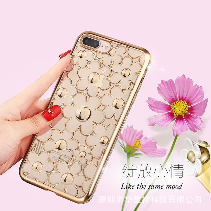 iPhone 7 Plus / iPhone 8 Plus Luxury Bling Diamond TPU Soft Ultra Slim Phone Cover Case