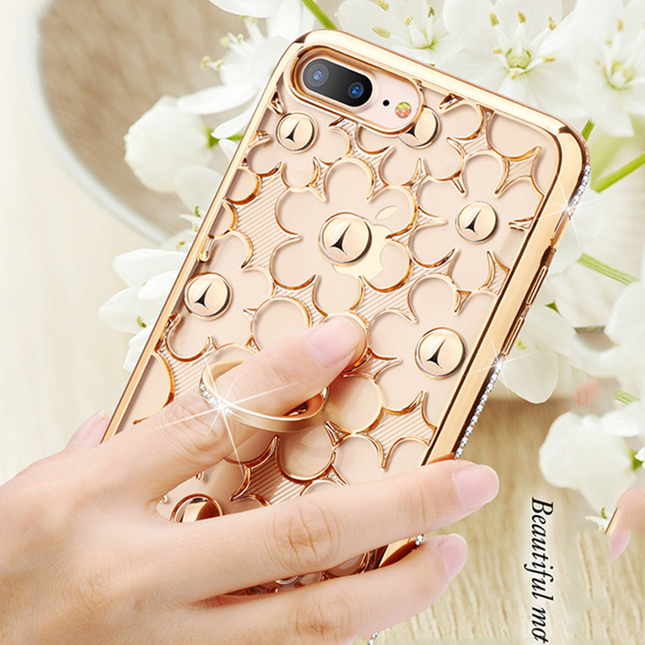 iPhone 7 Plus / iPhone 8 Plus Luxury Bling Diamond TPU Soft Ultra Slim Phone Cover Case