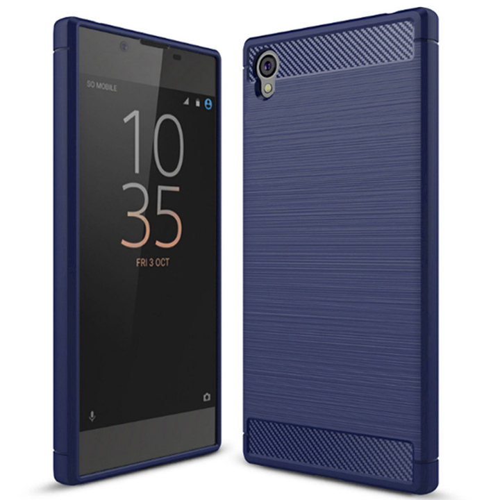 Shinwo Sony Xperia L1/Xperia E6 Smartphone Rugged Armor Carbon Fiber TPU Shock Proof Protective Case