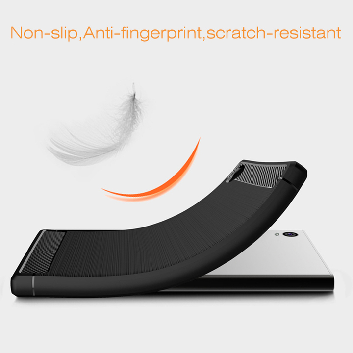 Shinwo Sony Xperia L1/Xperia E6 Smartphone Rugged Armor Carbon Fiber TPU Shock Proof Protective Case