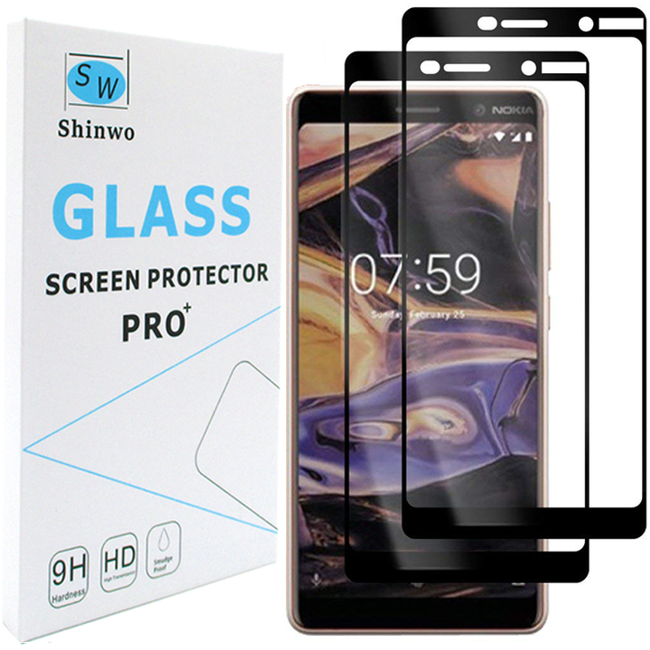[2-Pack]-Shinwo Nokia 7 Plus [9H Hardness] [Full Coverage Tempered Glass] Screen Protector