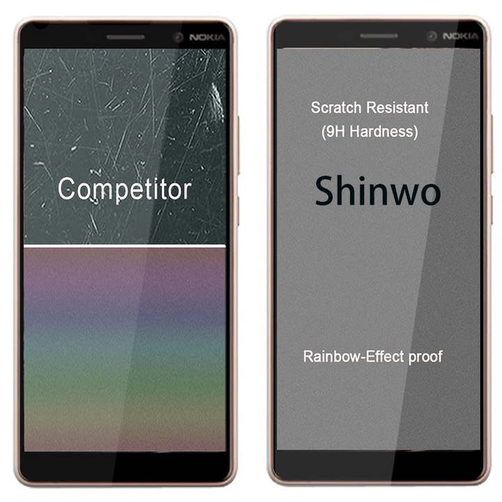 [2-Pack]-Shinwo Nokia 7 Plus [9H Hardness] [Full Coverage Tempered Glass] Screen Protector
