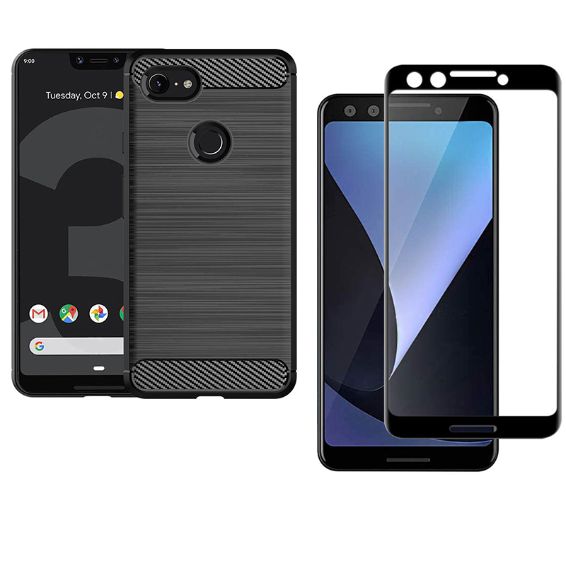[1-Pack] Google Pixel 3 Phone Case + Google Pixel 3 [Tempered Glass] Screen Protector