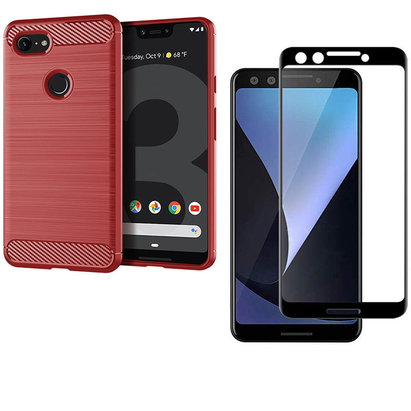 [1-Pack] Google Pixel 3 Phone Case + Google Pixel 3 [Tempered Glass] Screen Protector