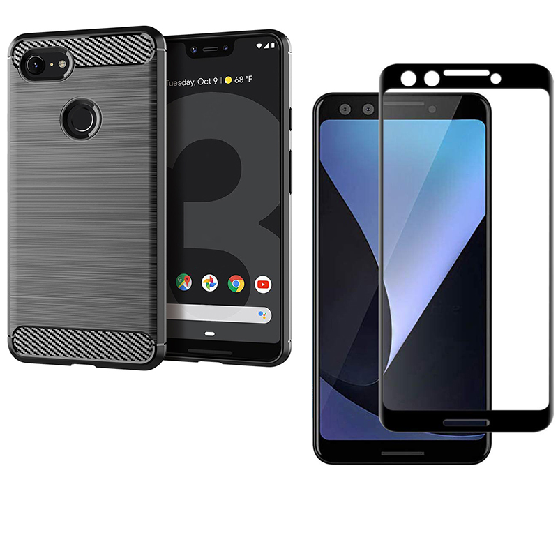[1-Pack] Google Pixel 3 Phone Case + Google Pixel 3 [Tempered Glass] Screen Protector