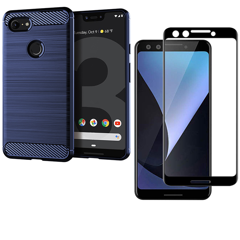 [1-Pack] Google Pixel 3 Phone Case + Google Pixel 3 [Tempered Glass] Screen Protector