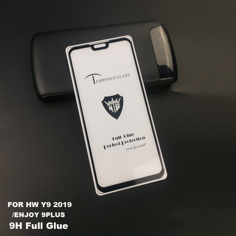 [2-PACK] For Huawei Y9 2019 [Japan Tempered Glass] [Full Screen Glue Cover] Screen Protector