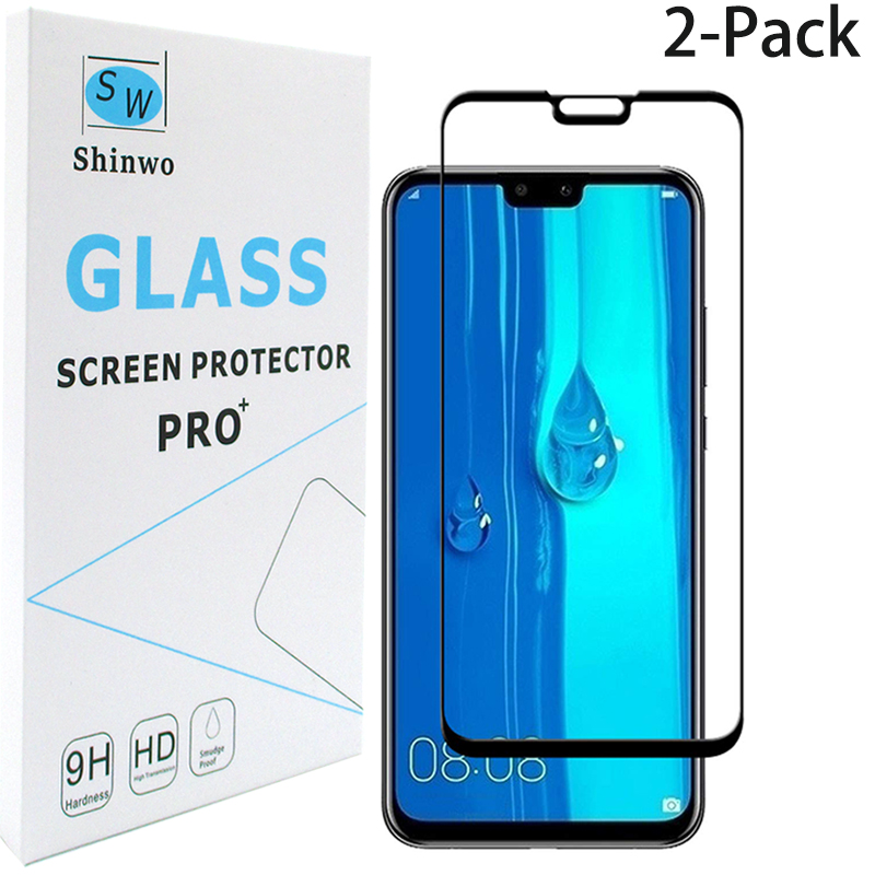 [2-PACK] For Huawei Y9 2019 [Japan Tempered Glass] [Full Screen Glue Cover] Screen Protector