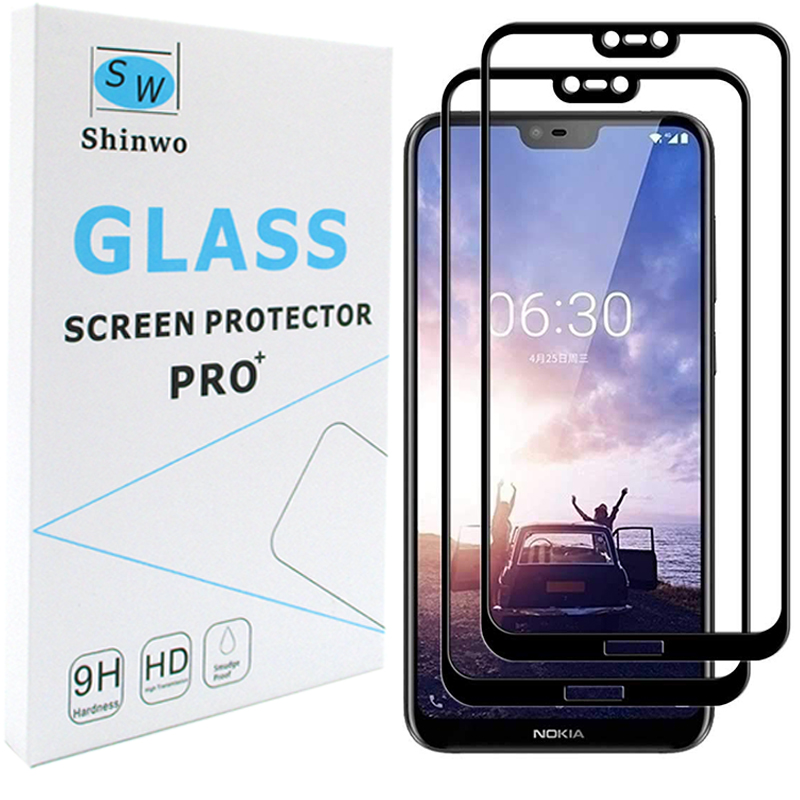 [2-Pack]-Shinwo Nokia 6.1 Plus / Nokia X6 [Full Coverage Tempered Glass] Screen Protector