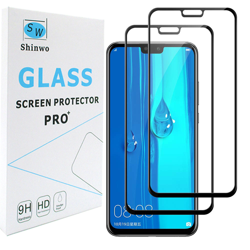 [2-PACK] For Huawei Y9 2019 [Japan Tempered Glass] [Full Screen Glue Cover] Screen Protector