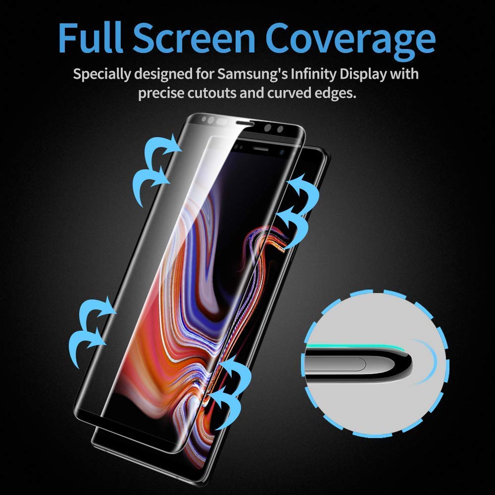 (2-Pack) Samsung Galaxy Note 9 [3D Curved Full Screen Coverage] Tempered Glass Screen Protector