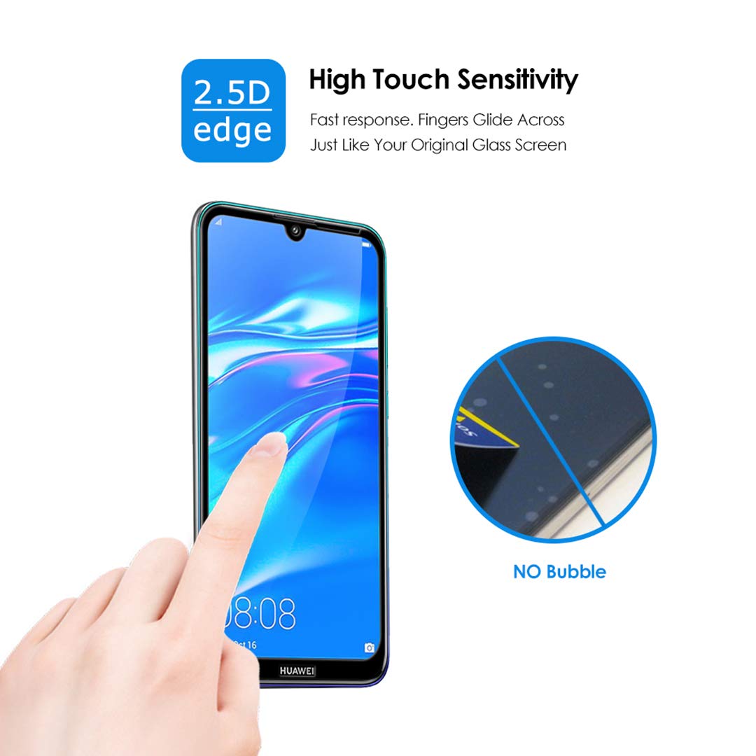 [1-Pack] Huawei Y7 2019 / Y7 Prime 2019 Phone Case + [Full Cover Tempered Glass] Screen Protector