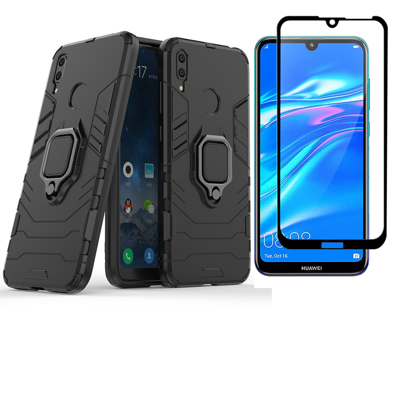 [1-Pack] Huawei Y7 2019 / Y7 Prime 2019 Phone Case + [Full Cover Tempered Glass] Screen Protector