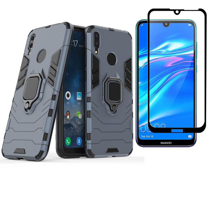[1-Pack] Huawei Y7 2019 / Y7 Prime 2019 Phone Case + [Full Cover Tempered Glass] Screen Protector