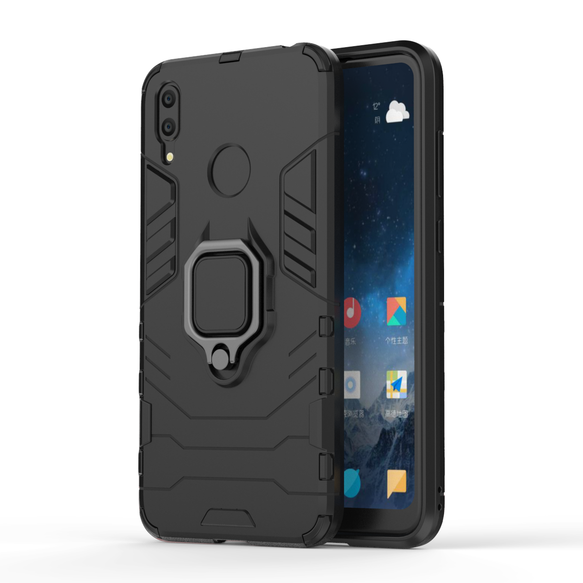 [1-Pack] Huawei Y7 2019 / Y7 Prime 2019 Phone Case + [Full Cover Tempered Glass] Screen Protector