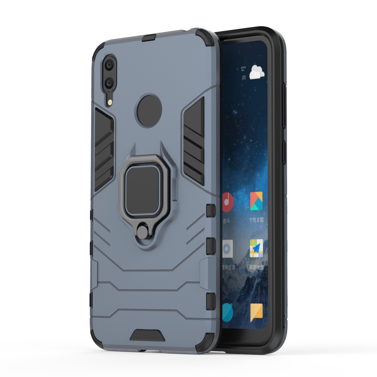 [1-Pack] Huawei Y7 2019 / Y7 Prime 2019 Phone Case + [Full Cover Tempered Glass] Screen Protector