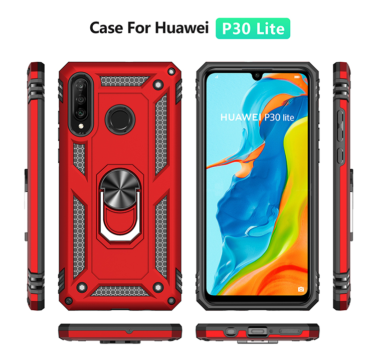 Phone Case Huawei P30 Lite / Nova 4E Rugged Armor [Drop-protection] with Car Magnetic Ring Holder