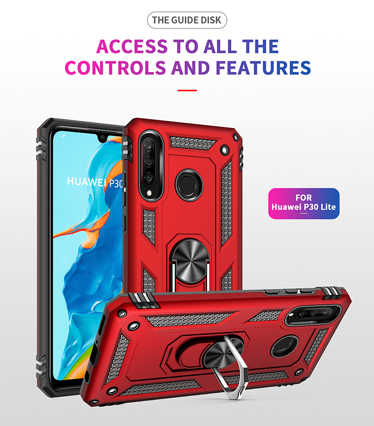 Phone Case Huawei P30 Lite / Nova 4E Rugged Armor [Drop-protection] with Car Magnetic Ring Holder