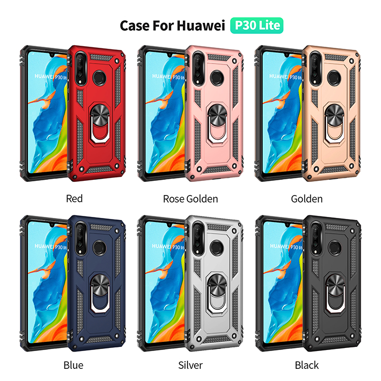 Phone Case Huawei P30 Lite / Nova 4E Rugged Armor [Drop-protection] with Car Magnetic Ring Holder