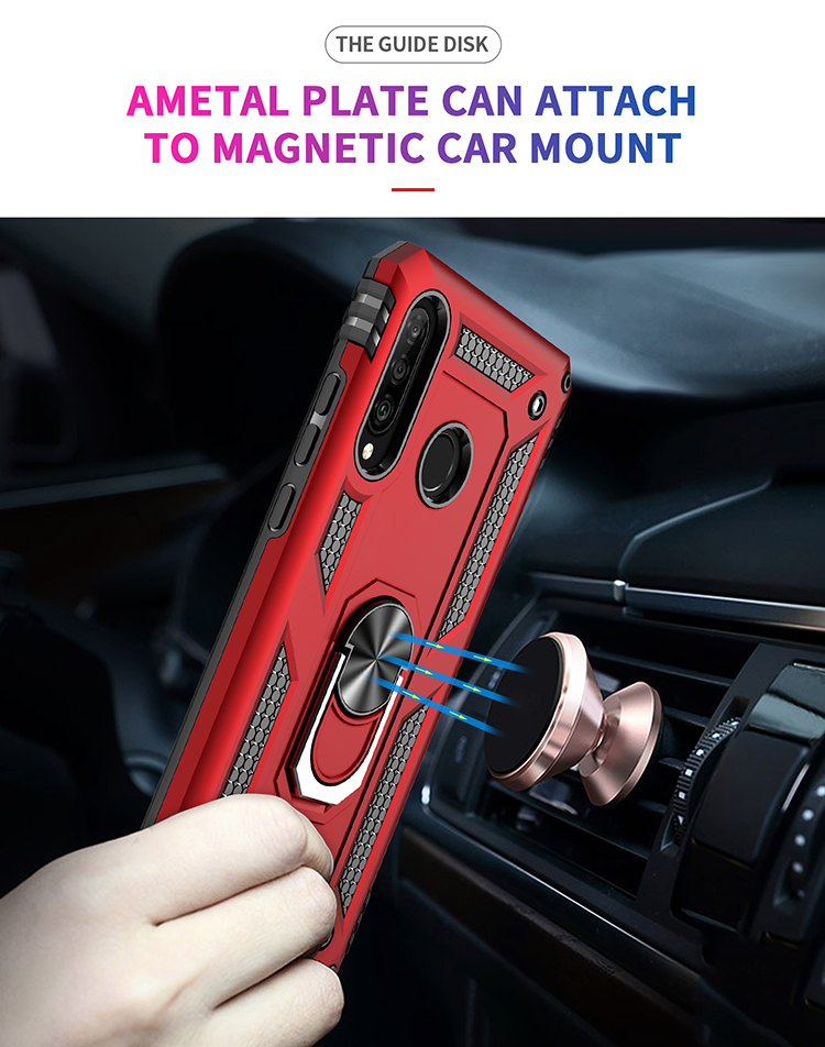 Phone Case Huawei P30 Lite / Nova 4E Rugged Armor [Drop-protection] with Car Magnetic Ring Holder