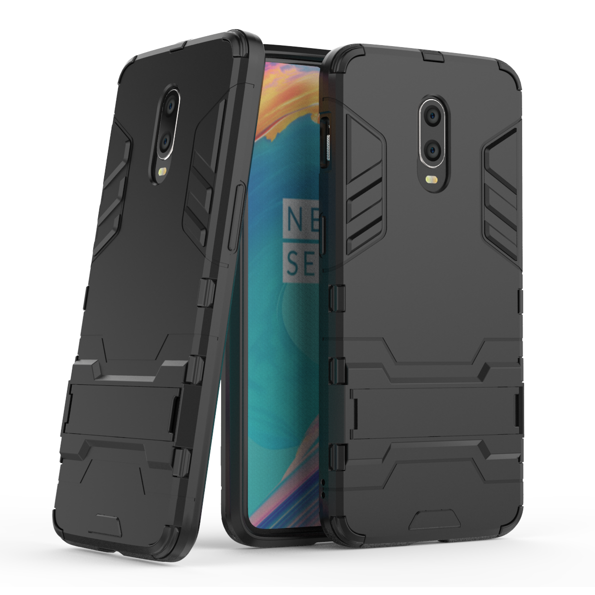 Ready Stock Oneplus 7 Oneplus 6T Phone Case Rugged Armor [Drop-protection] with Kickstand