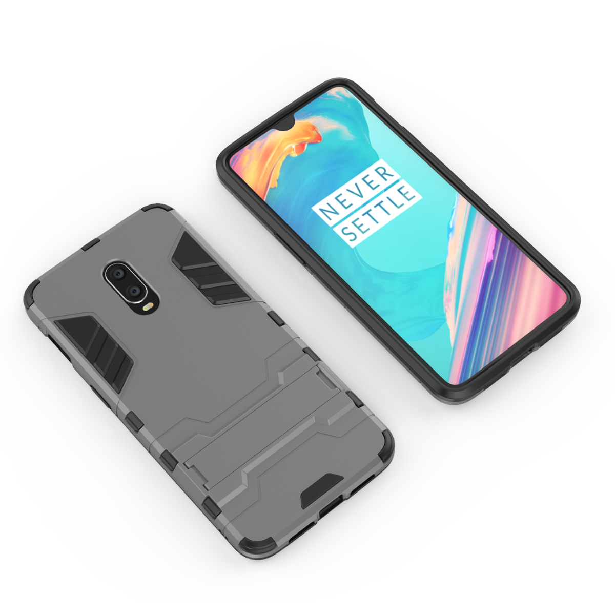 Ready Stock Oneplus 7 Oneplus 6T Phone Case Rugged Armor [Drop-protection] with Kickstand