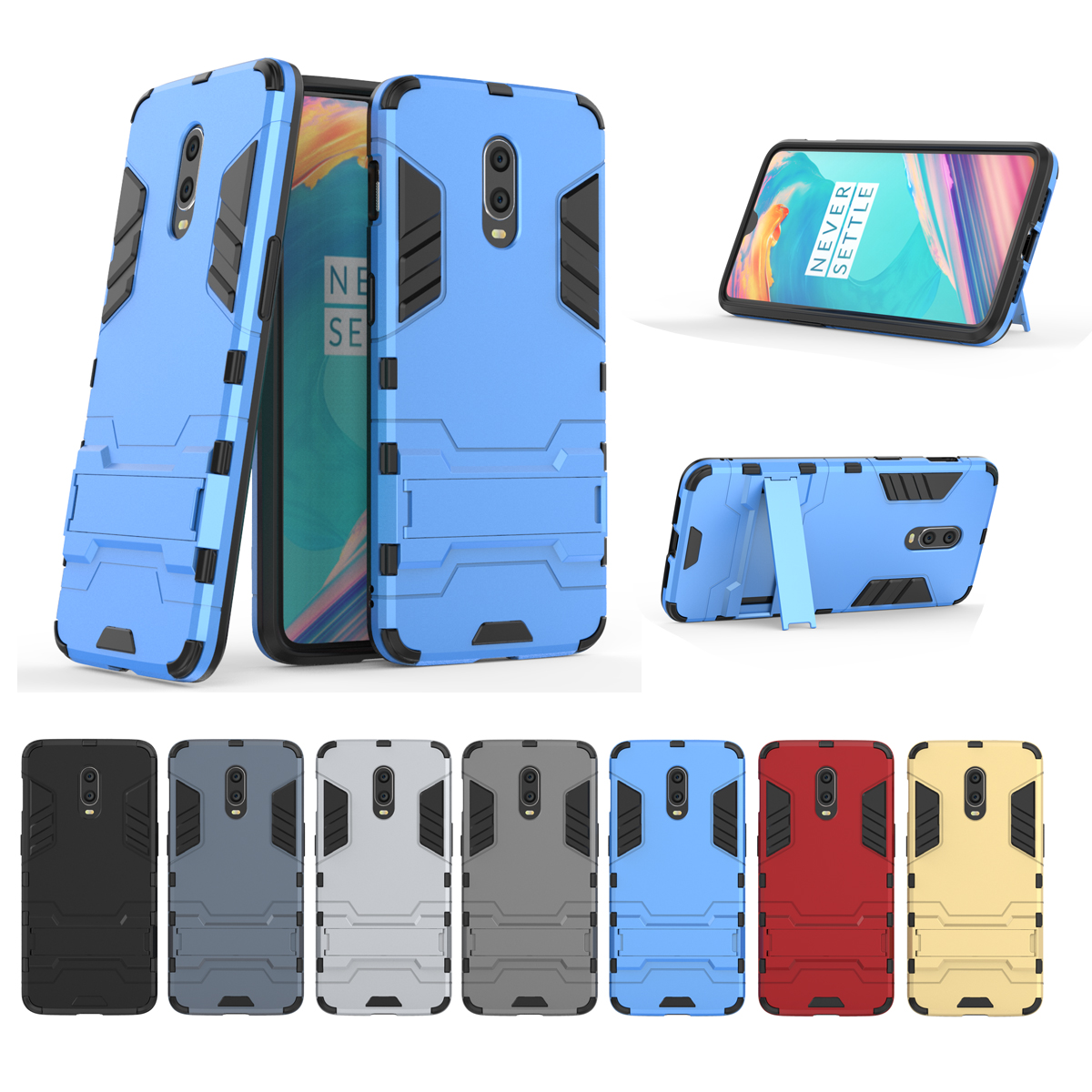 Ready Stock Oneplus 7 Oneplus 6T Phone Case Rugged Armor [Drop-protection] with Kickstand