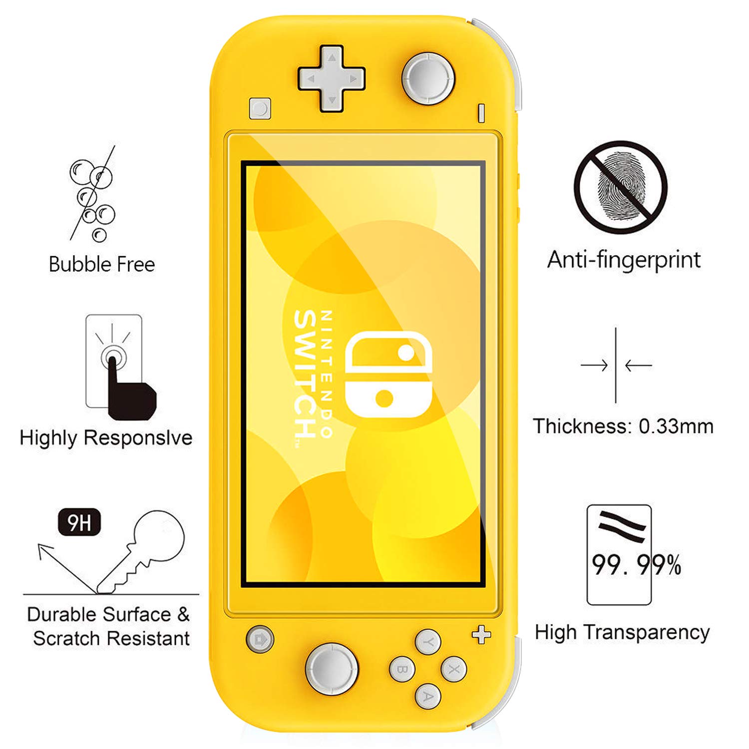 [3-Pack]-Shinwo Nintendo Switch Lite [9H HD Clear Tempered Glass] Screen Protector