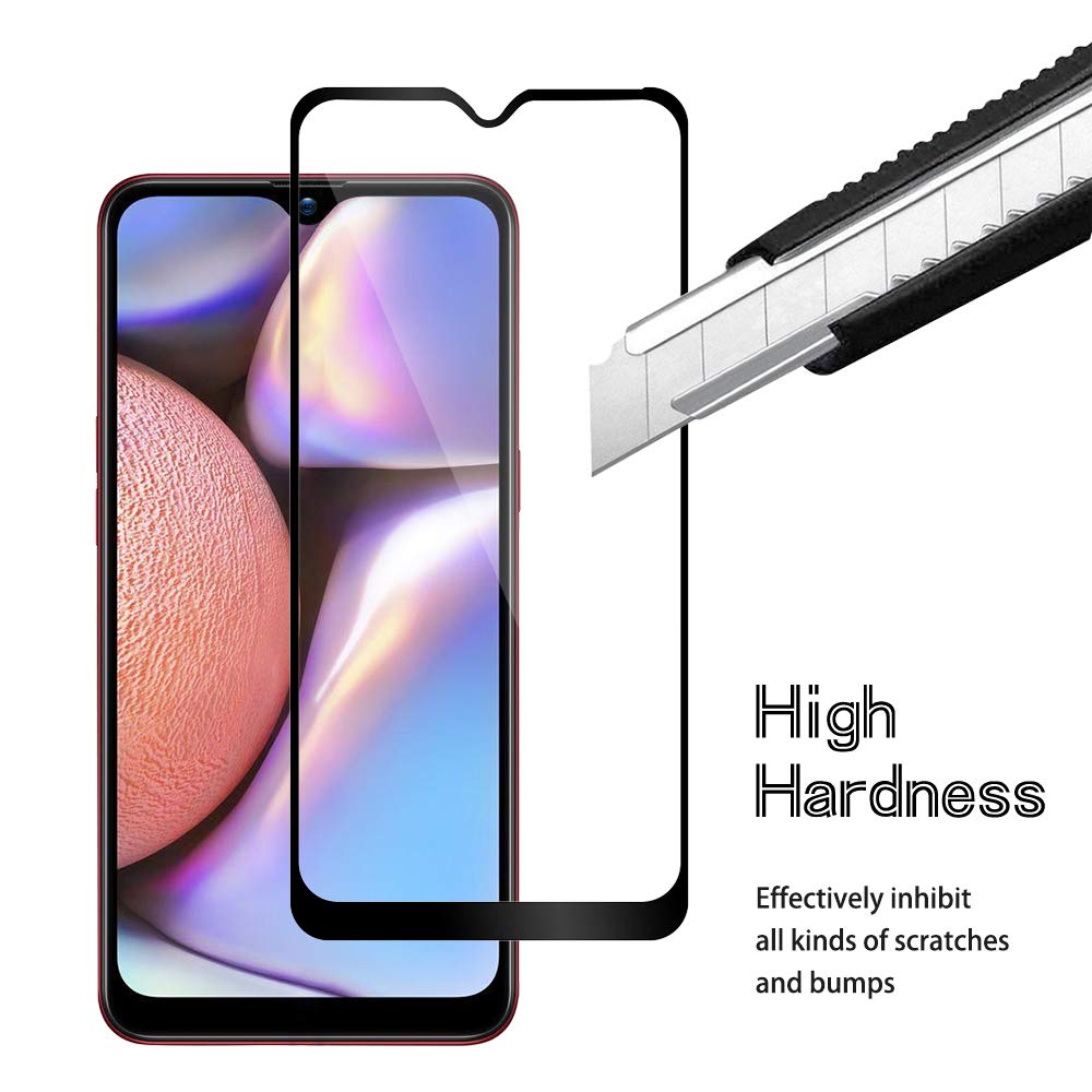 [1-Pack] Samsung Galaxy A10S Case With [Full Screen Cover Tempered Glass] Screen Protector