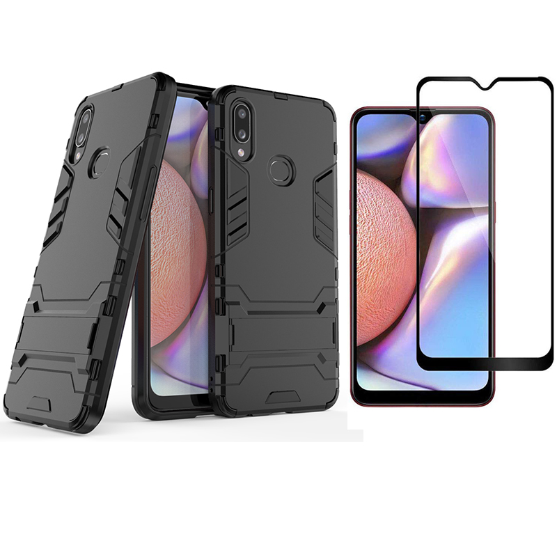 [1-Pack] Samsung Galaxy A10S Case With [Full Screen Cover Tempered Glass] Screen Protector