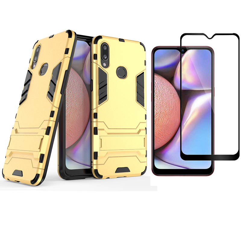 [1-Pack] Samsung Galaxy A10S Case With [Full Screen Cover Tempered Glass] Screen Protector