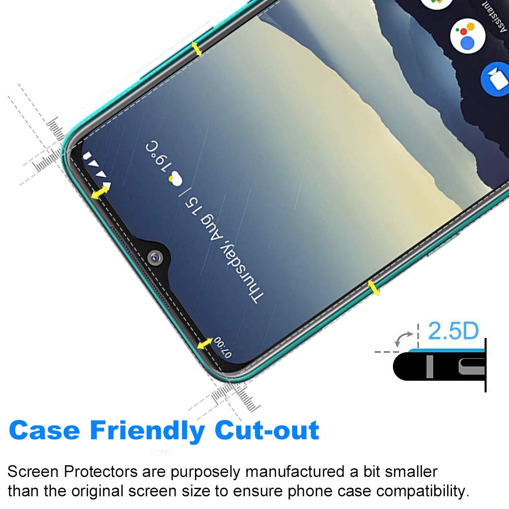 [2 -Pack] - Nokia 7.2 Nokia 6.2 [9H HD Clear Tempered Glass] Screen Protector