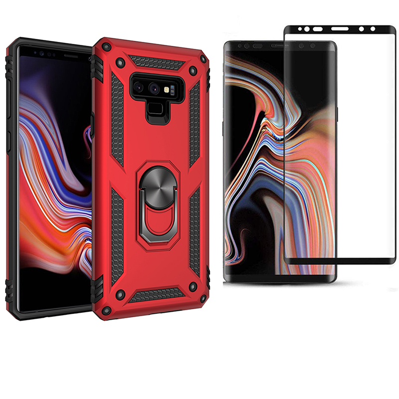 1x Samsung Galaxy Note 9 Phone Case + Note 9 [3D Curved Full Cover Tempered Glass] Screen Protector