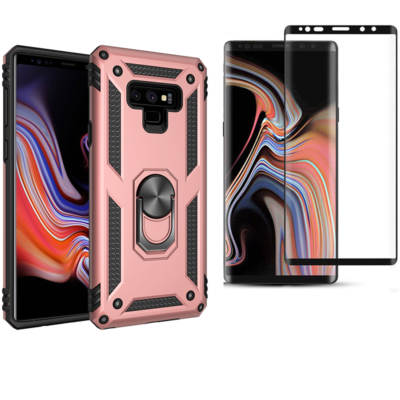 1x Samsung Galaxy Note 9 Phone Case + Note 9 [3D Curved Full Cover Tempered Glass] Screen Protector