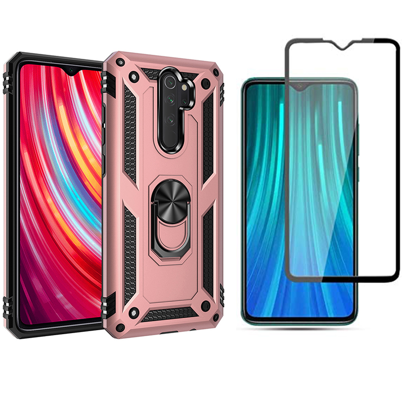 [1-Pack] Xiaomi Redmi Note 8 Pro Case With [Full Screen Cover Tempered Glass] Screen Protector