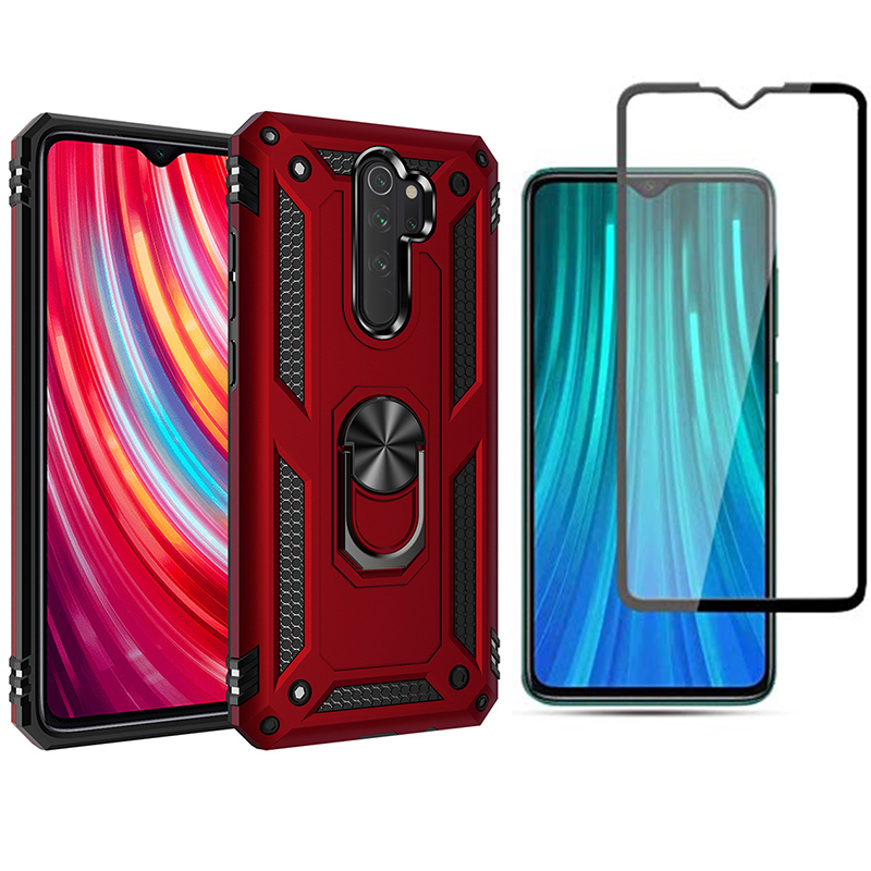 [1-Pack] Xiaomi Redmi Note 8 Pro Case With [Full Screen Cover Tempered Glass] Screen Protector