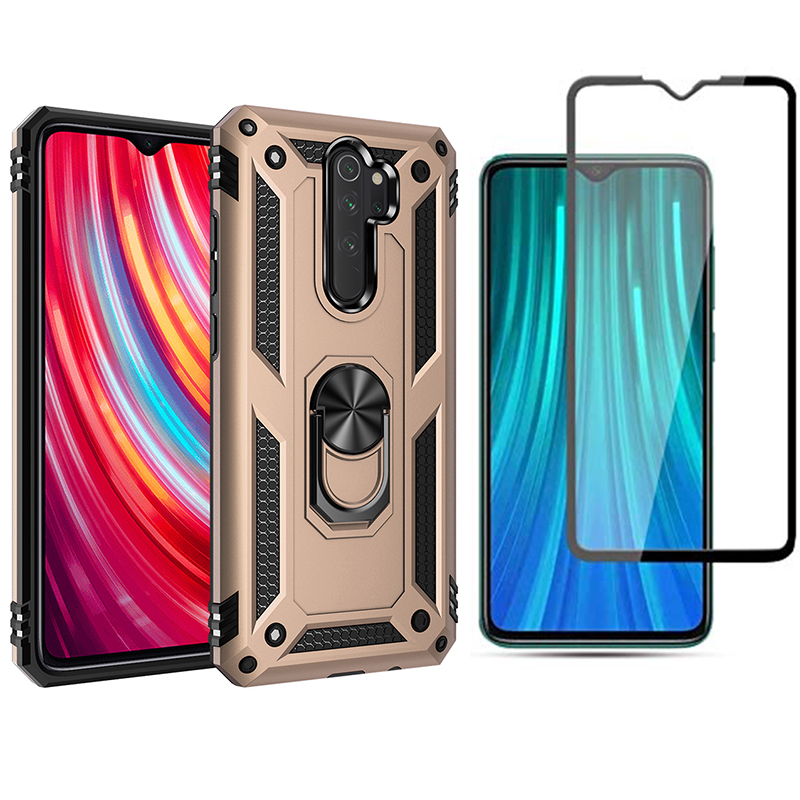 [1-Pack] Xiaomi Redmi Note 8 Pro Case With [Full Screen Cover Tempered Glass] Screen Protector