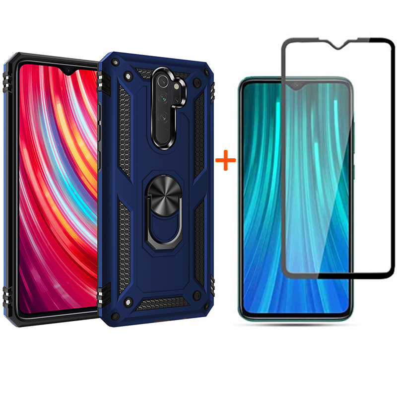 [1-Pack] Xiaomi Redmi Note 8 Pro Case With [Full Screen Cover Tempered Glass] Screen Protector