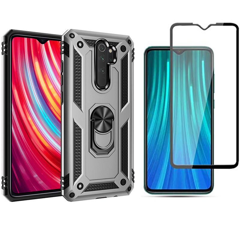 [1-Pack] Xiaomi Redmi Note 8 Pro Case With [Full Screen Cover Tempered Glass] Screen Protector