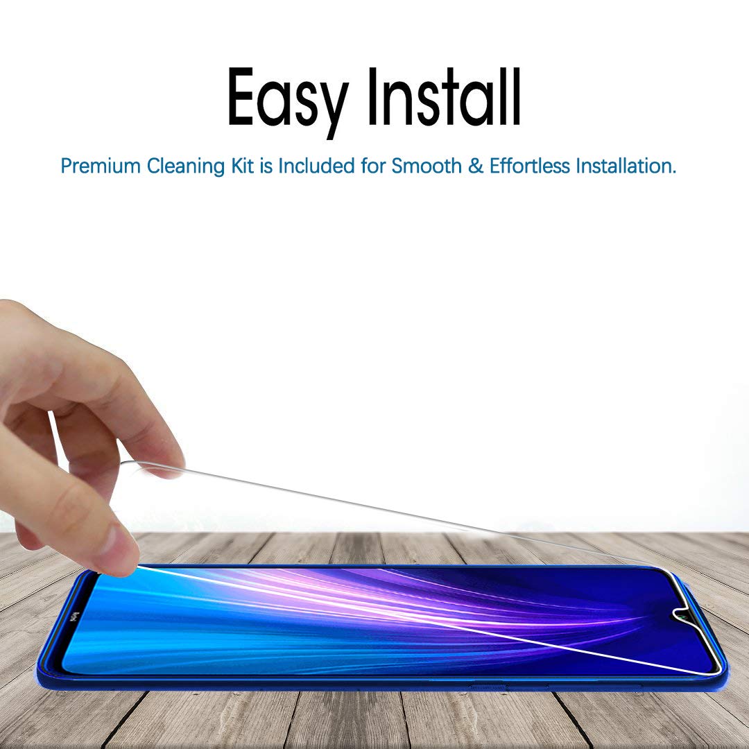 [1-Pack] Xiaomi Redmi Note 8 Case With [HD ClearTempered Glass] Screen Protector