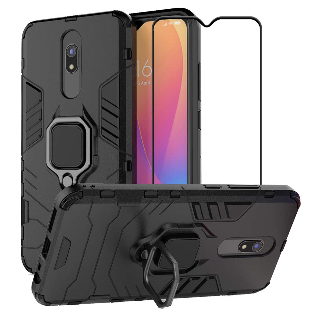 [1-Pack] Xiaomi Redmi 8 Redmi 8A Case With [Full Screen Cover Tempered Glass] Screen Protector