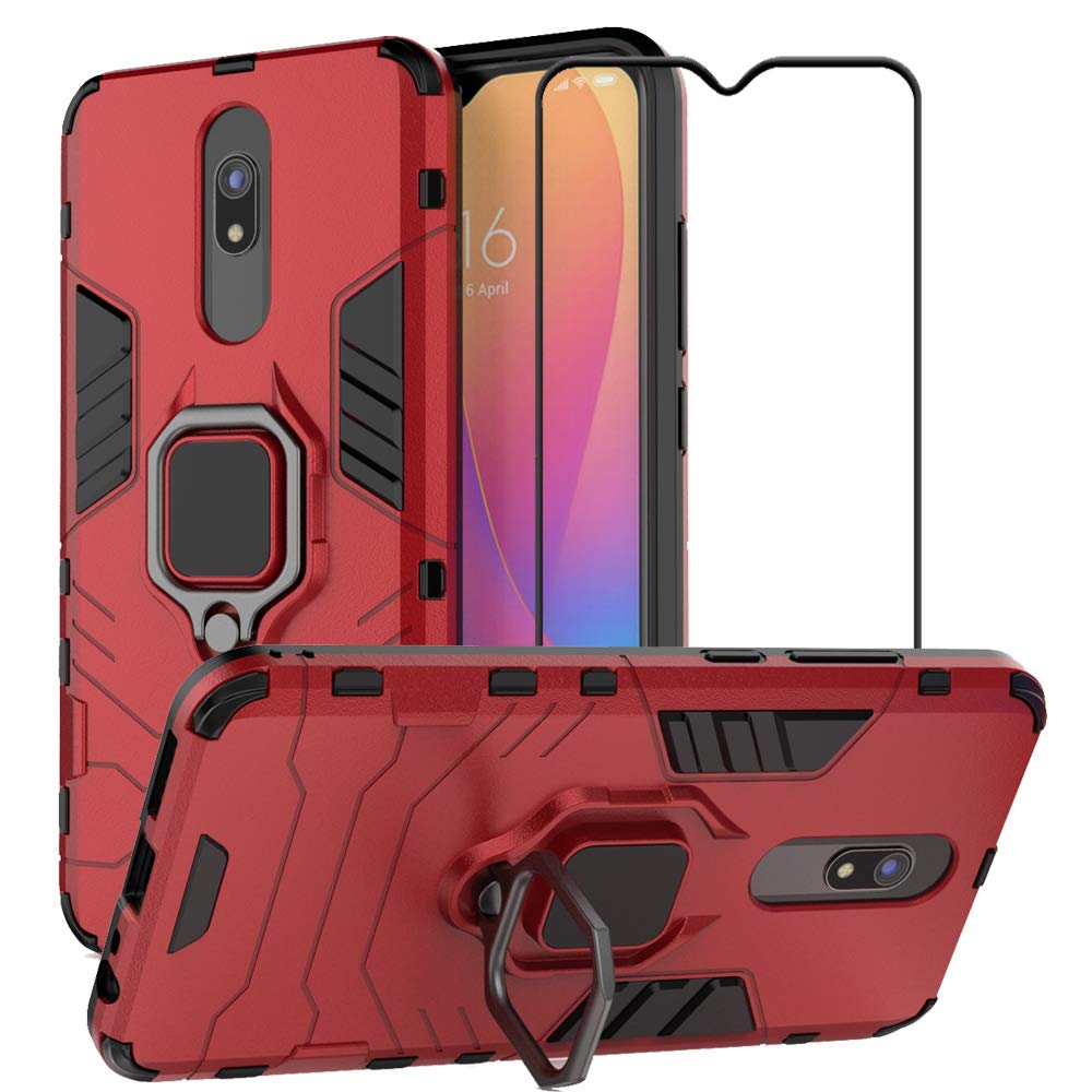 [1-Pack] Xiaomi Redmi 8 Redmi 8A Case With [Full Screen Cover Tempered Glass] Screen Protector