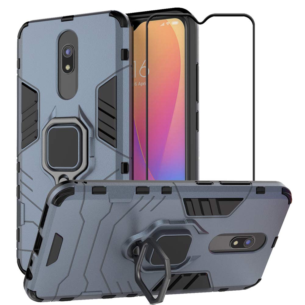 [1-Pack] Xiaomi Redmi 8 Redmi 8A Case With [Full Screen Cover Tempered Glass] Screen Protector