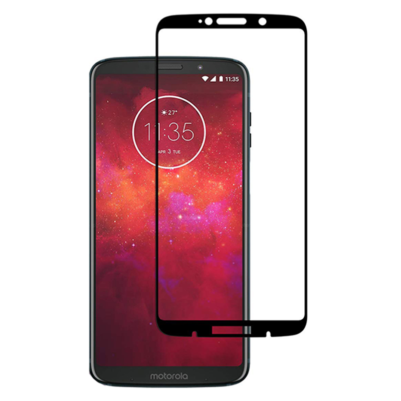 1x Motorola Moto Z3 Play Phone Case + [Full Glue Cover Tempered Glass] Screen Protector