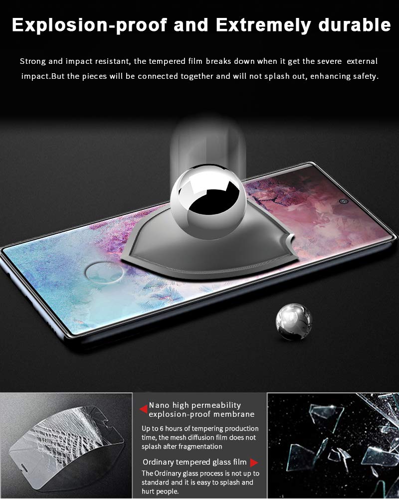 (1-Pack) Samsung Galaxy Note 10 Note 10 Plus [3D Curved Full Screen] Tempered Glass Screen Protector