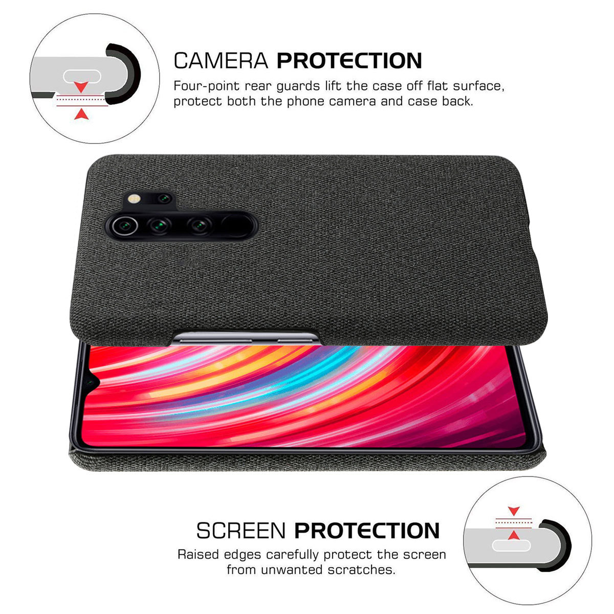Case for Xiaomi Redmi Note 8 Pro Defender Cover Case Back Cover Protective Case with Defender Cases