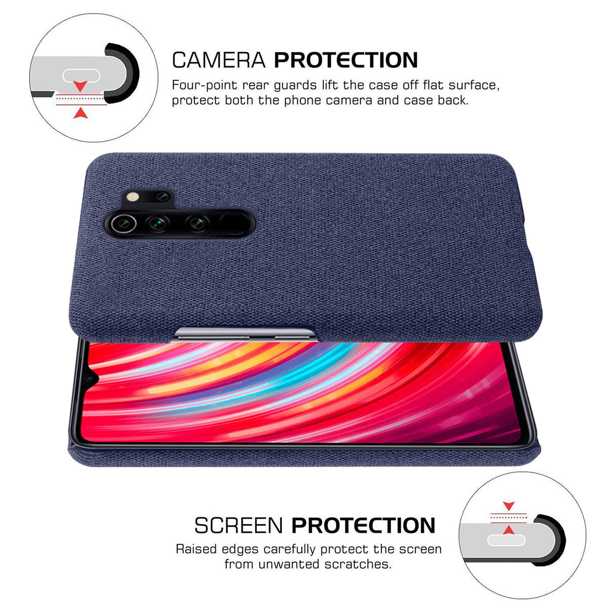 Case for Xiaomi Redmi Note 8 Pro Defender Cover Case Back Cover Protective Case with Defender Cases