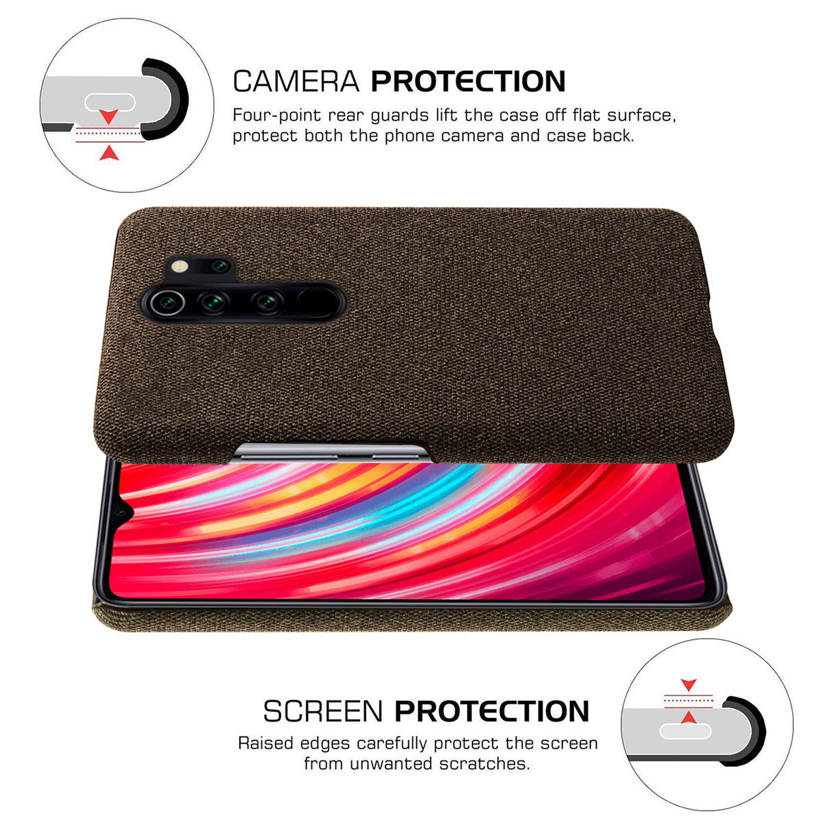 Case for Xiaomi Redmi Note 8 Pro Defender Cover Case Back Cover Protective Case with Defender Cases